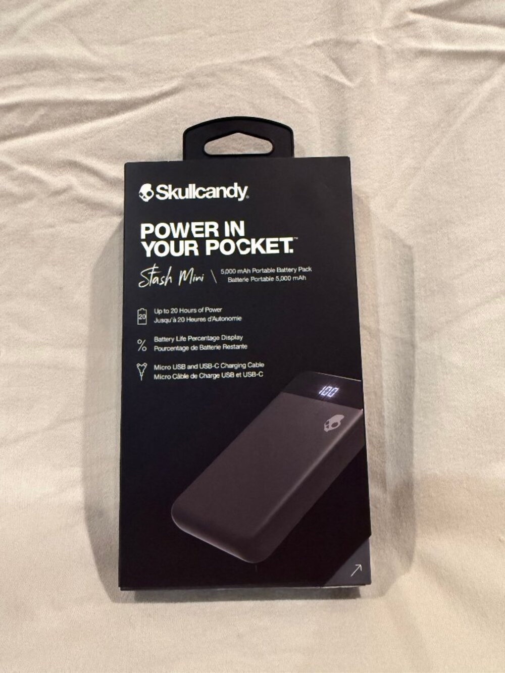 Skullcandy Stash Mini 5000 mAh Portable Power Bank Charger